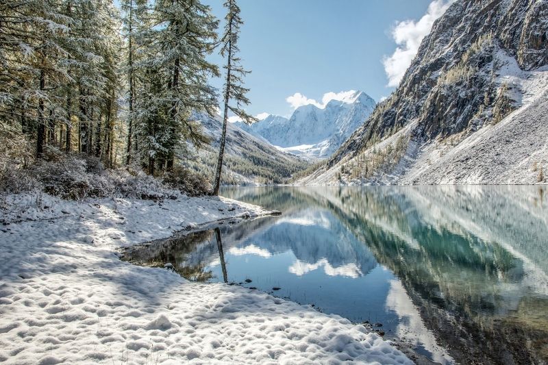 алтай,осень первый снег на Шавлинскомphoto preview