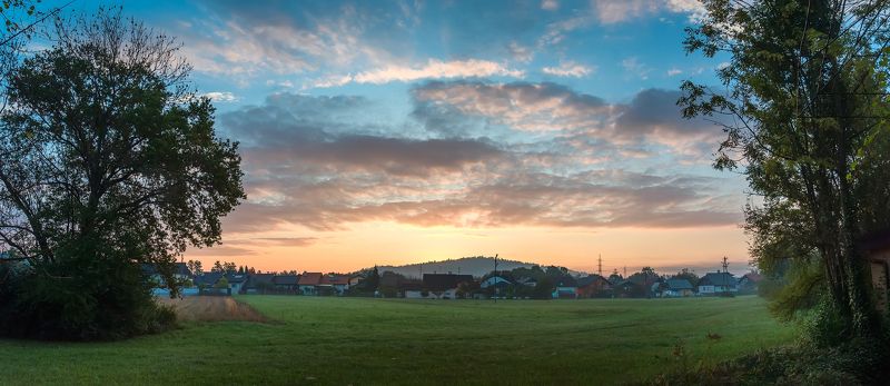 рассвет, деревня, поле Деревенский рассвет.photo preview