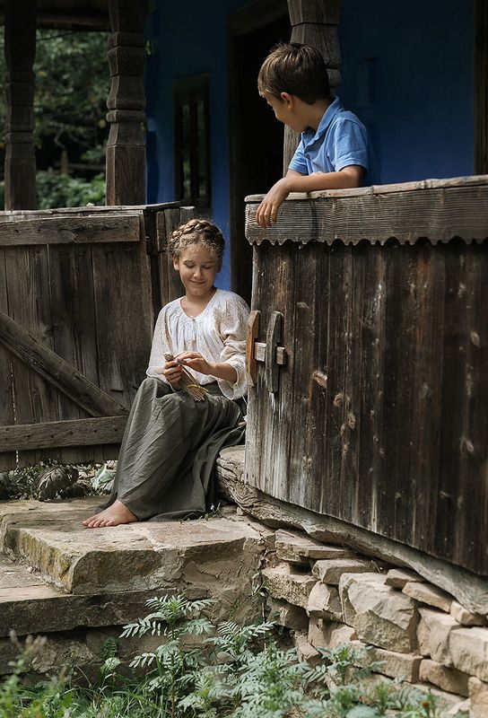 дети деревня народный стиль photo preview