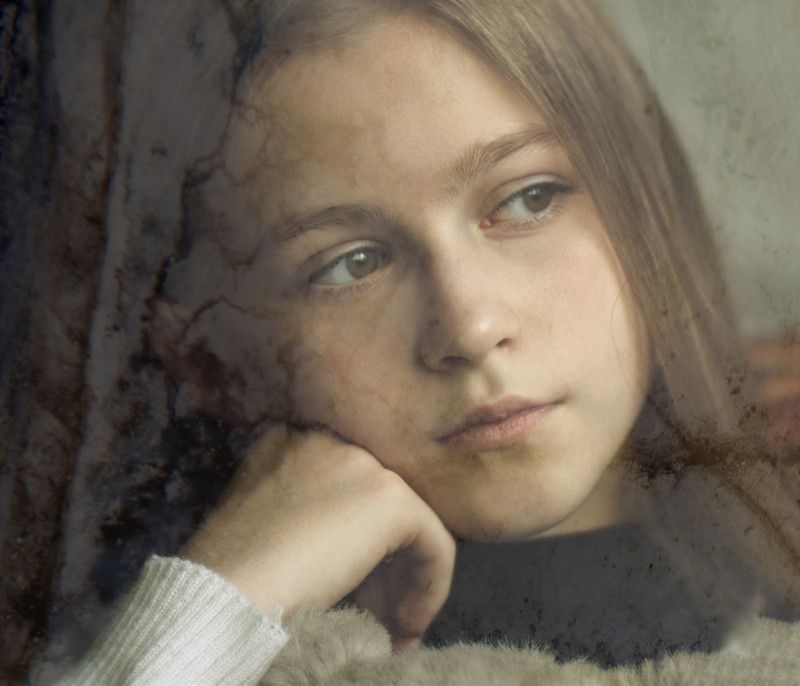 девушка, портрет, взгляд, настрение Autumn sadnessphoto preview