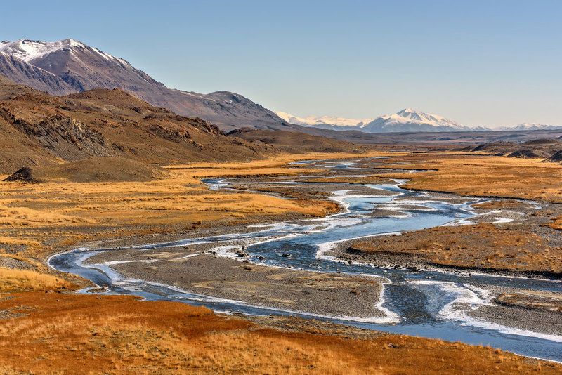 осень, река, горы, лед, алтай, autumn, river, mountains, ice, altai Осенняя Талдураphoto preview