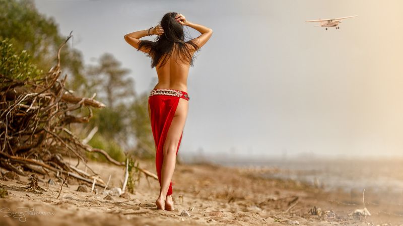 лето, самолёт, море, девушка, модель, полёт, рехов, сергейрехов, rekhov, sergejrekhov - Мне сверху видно всё, ты так и знай!...photo preview