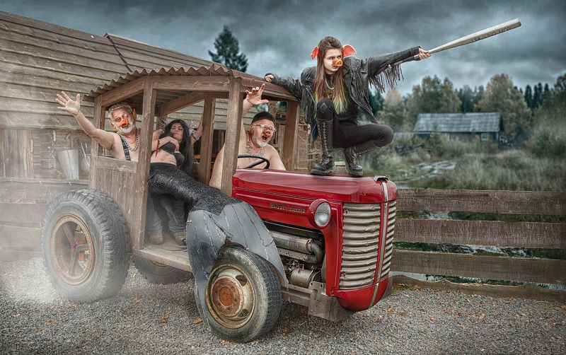 деревня, трактор, трэш, село, русская глубинка, рехов, сергейрехов, rekhov, sergejrekhov Едем, едем в соседнее село...photo preview