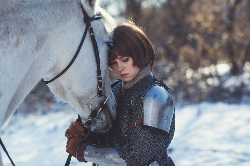 девушка,лошадь,доспехи Дарьяphoto preview