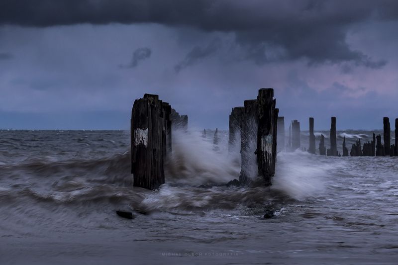 storm, restless, bay, sea, baltic sea, море, балтийское море, польша, волны, шторм Splash!photo preview