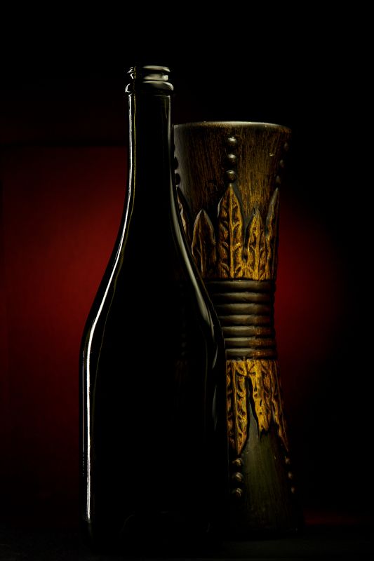 длинная выдержка, световая кисть, натюрморт, стекло, ваза, вино Тандемphoto preview