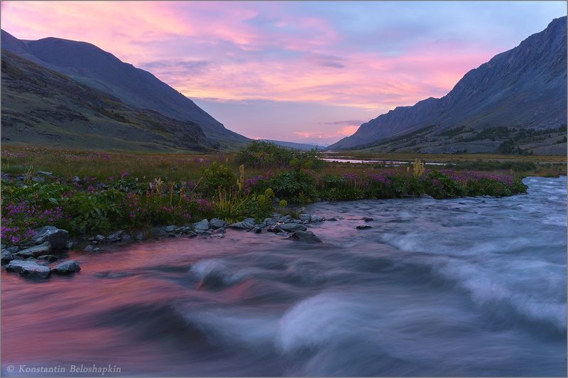 аккол, вечер, закат, алтай Вечер в долине Акколаphoto preview