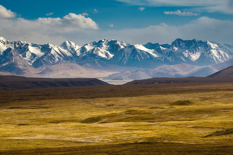 киргизия, азия, пейзаж, природа, весна, горы, ущелье, закат, долина, сырты, путешествие, плато, долина, хребет, снег На просторах Арабелиphoto preview