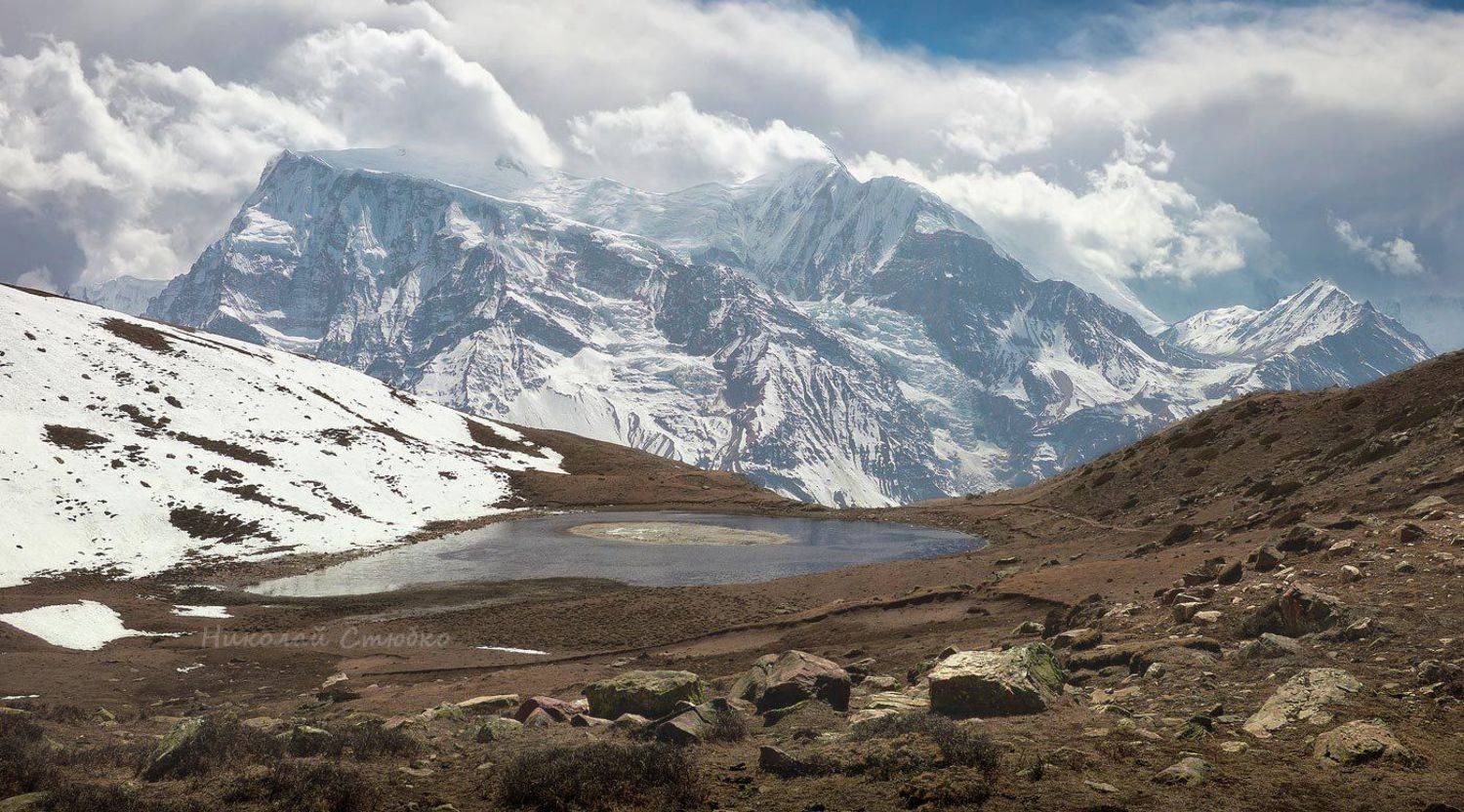 Гималаи. Автор: Николай Стюбко гималаи, горы, аннапурна, гангапурна, облака, озеро, ice, lake, Николай Стюбко