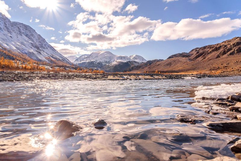 река, осень, вода, солнце, алтай, талдура, river, autumn, water, sun, altai Солнечная Талдураphoto preview
