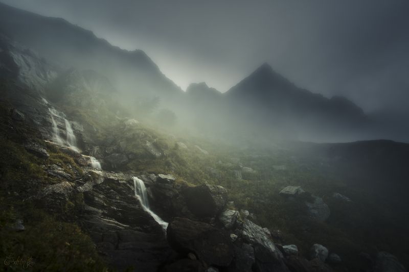 nature, mountains, landscapes, france, tolkien, mist, waterfall, ethereal, ambiant To Rivendell Where Elves Yet Dwellphoto preview