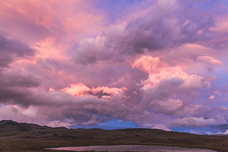 камчатка, закат, облака, вулканы, пейзаж, небо Вечер у Толбачикаphoto preview