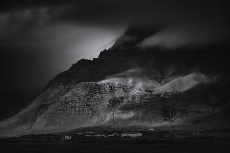 iceland, landscape, black&white, travel, farm, contrast, nature, clouds, storm, пейзаж Icelandic farm.photo preview