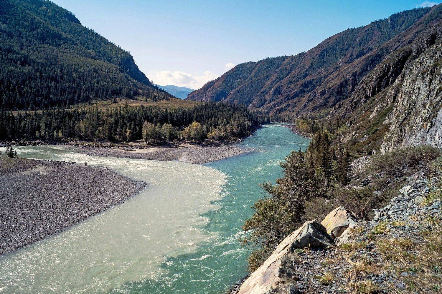 природа алтай пейзаж  инегень горы река катунь аргут слияние красота ущелье, Людмила