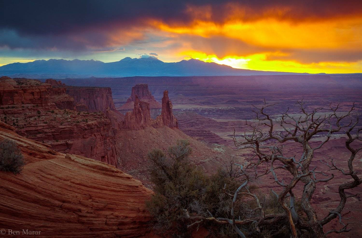 One Amazing Sunrise. Автор: Ben Marar canyonlands, landscape, mesa arch, utah, canon, sunrise, cloudy, storm, Ben Marar