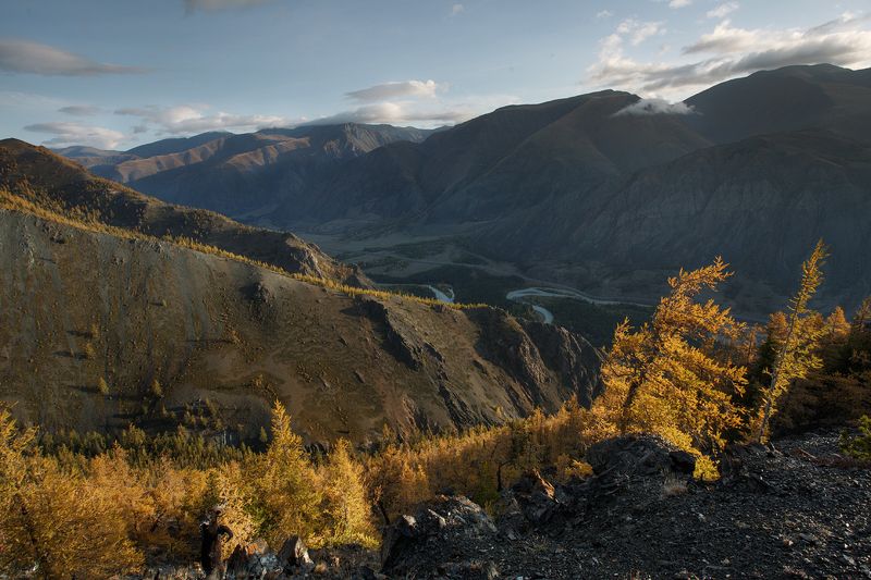 путешествия, чаган-узун, алтай, туризм, исследование, пейзаж, горы, река, хайкинг Золотой рассветphoto preview
