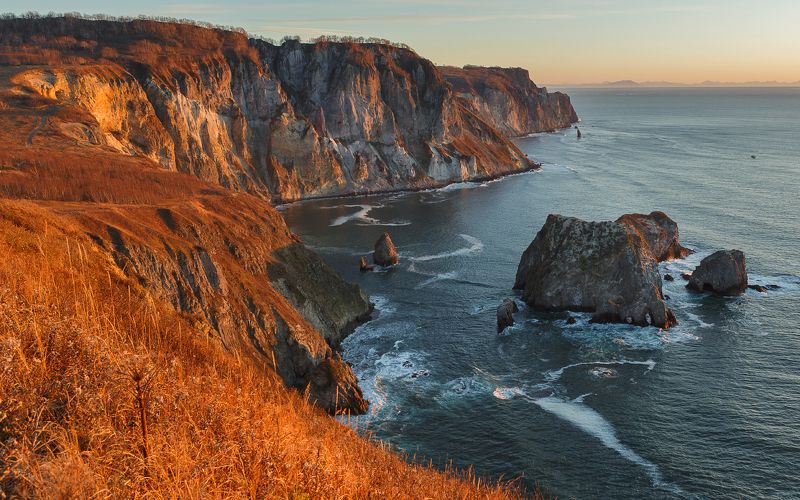 камчатка тихий океан Рассвет в бухте Гротоваяphoto preview