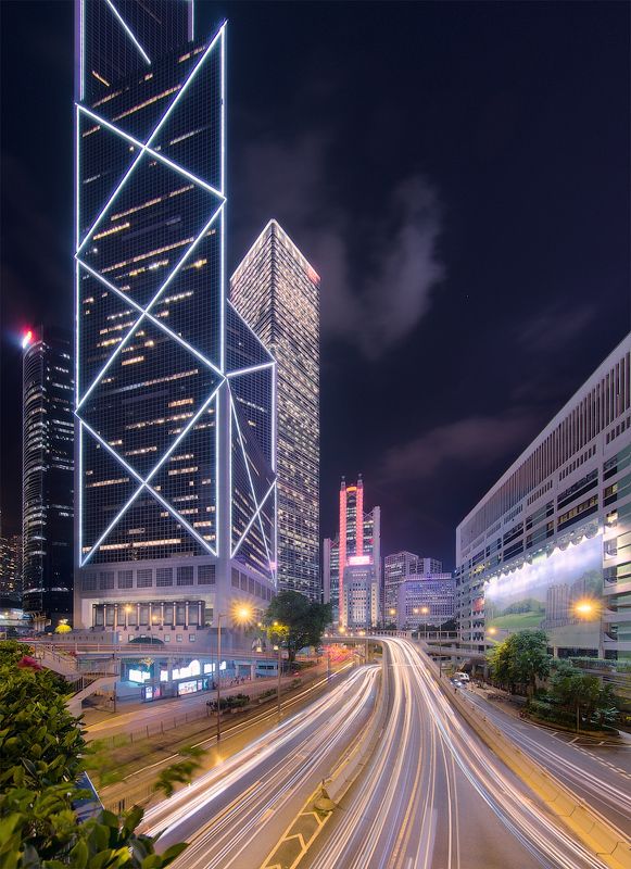 гонконг, город, ночь Гонконг живёт ночьюphoto preview