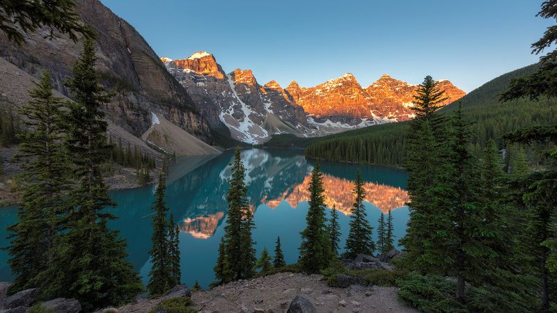 canada, banff, lake, nature, louise, moraine, landscape, scenery, mountain, canadian, rockies, summer, rocky, alberta, scenic, sunrise, hiking, trekking, national, park, calgary, glacier, water, reflection, travel, forest, turquoise, sky, background, wall Canadian Rockiesphoto preview