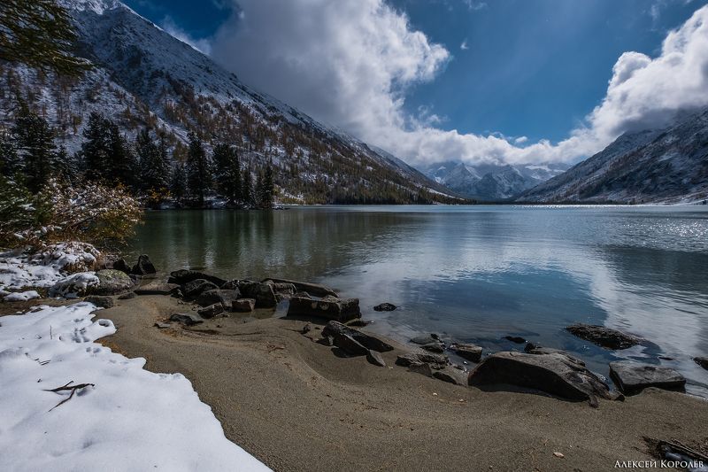 алтай, сибирь, россия, горы, снег, мультинские озера, озеро, природа, пейзаж, altai, siberia, russia, mountains, snow, multa lakes, lake, nature, landscape Среднее Мультинское озеро 1photo preview