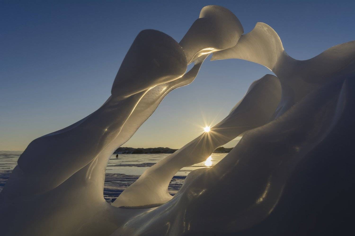 природа, пейзаж, байкал, лед, солнце, закат, Елена Вторушина