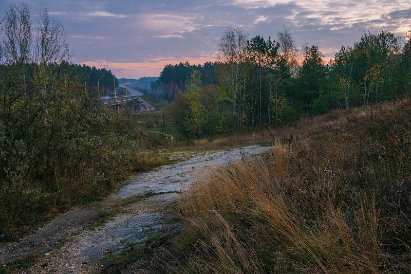 пейзаж,природа,осень,дорога,рассвет,утро, ......photo preview