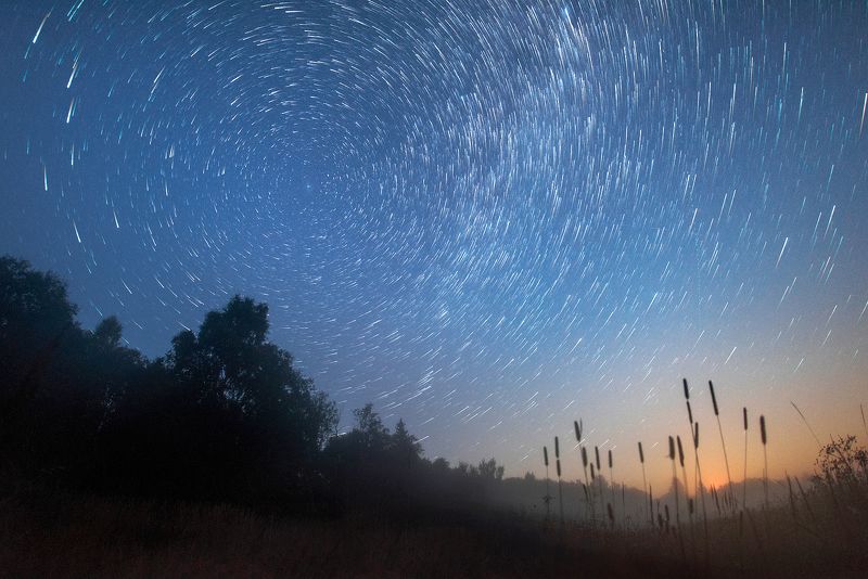 stars, startrails, mist Туманphoto preview