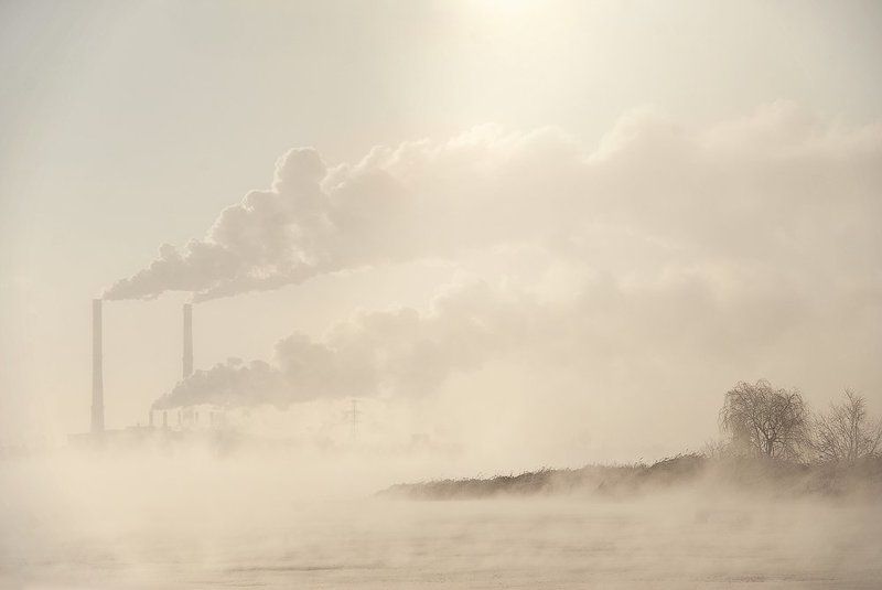 утро, мороз, пар, вода Cold morningphoto preview