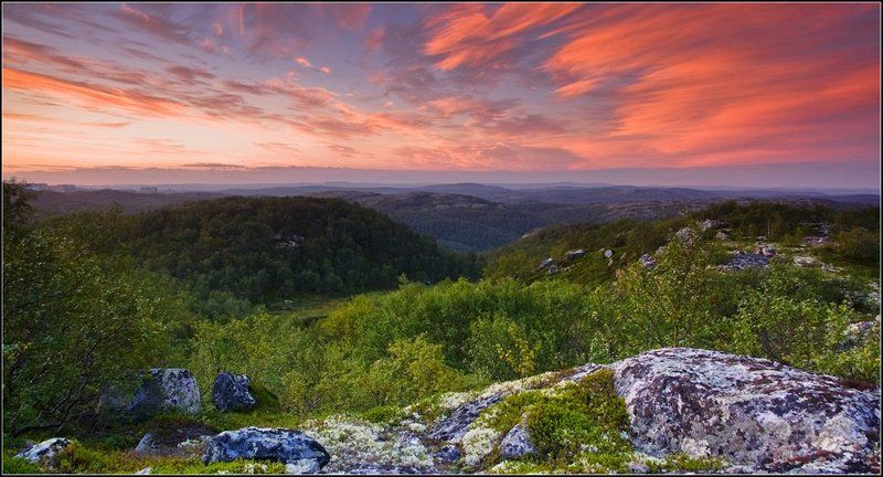 рассвет, сопки, кольский, небо Рассвет над сопкамиphoto preview