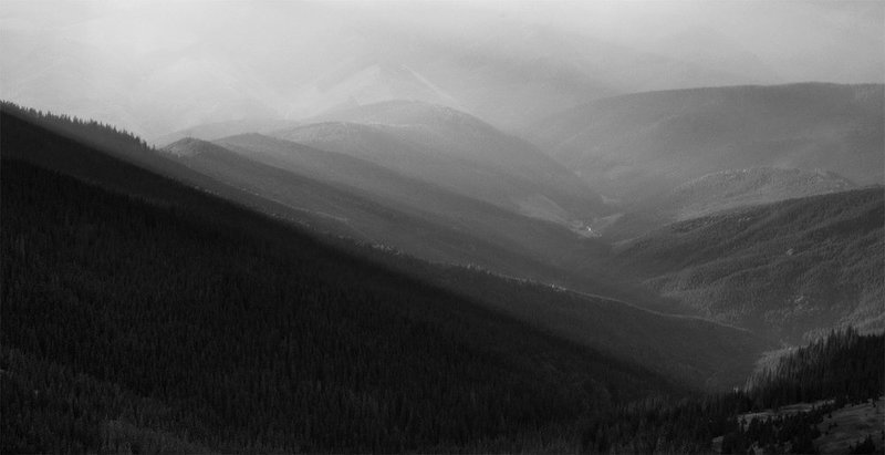 карпаты, природа, пейзаж, осень, чб, панорама, горы, утро, туман ***photo preview