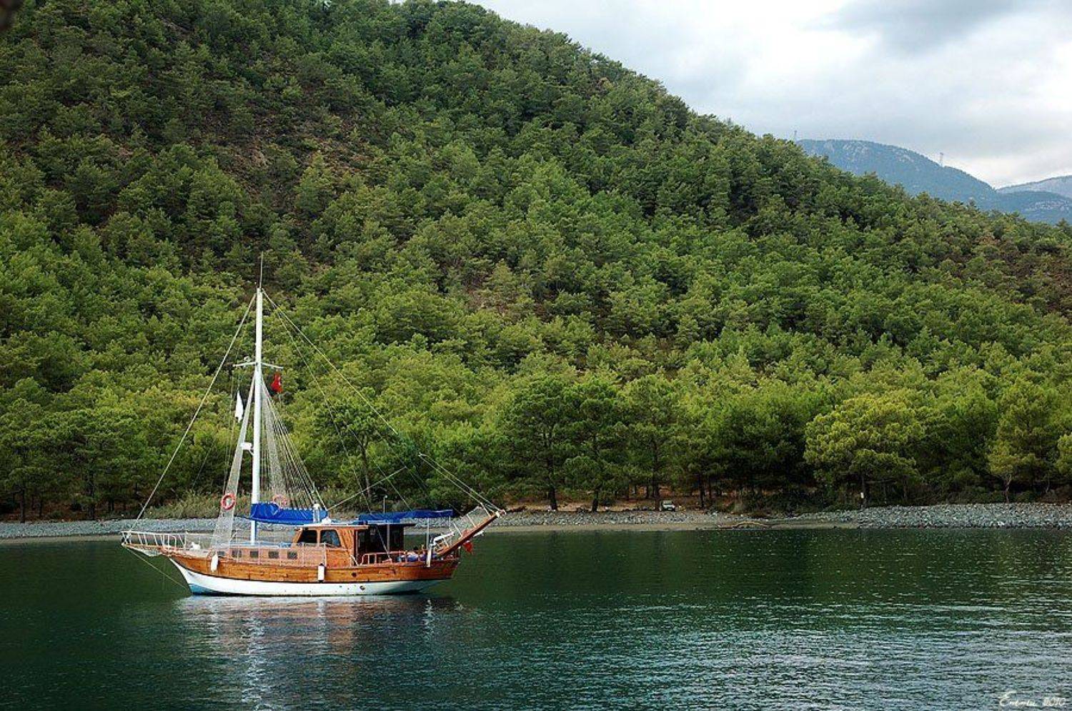 природа, турция, кемер, корабль, етти