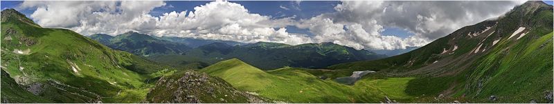 алоус, озеро, горы, кавказ, заповедник, чертовы ворота, ачешбоки, перевал, вершина, панорама, облака Алоусphoto preview