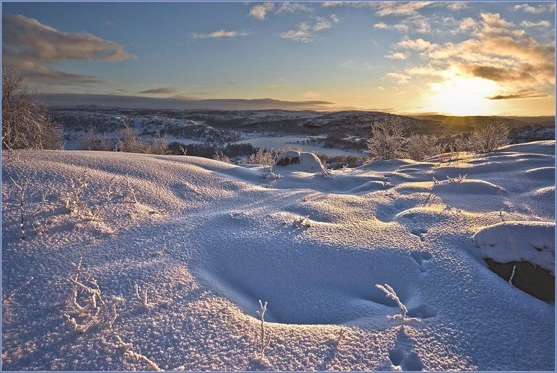 сопки, кольский, снег, солнце, лучи, ноябрь В последних лучах...photo preview