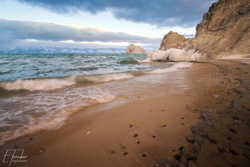 байкал, шторм, рассвет, ольхон, хужир, иркутск, шаманка, бурхан, волны Байкал сопротивляется зиме!photo preview