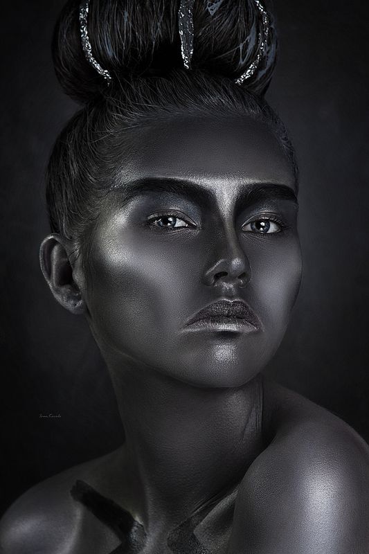 люди, человек, девушка, лицо, портрет, глаза, взгляд, арт, фейсарт, бодиарт, креатив, краска, сталь, стержень, фундамент, основа, студия, фотокузница, ivankovale Стальphoto preview