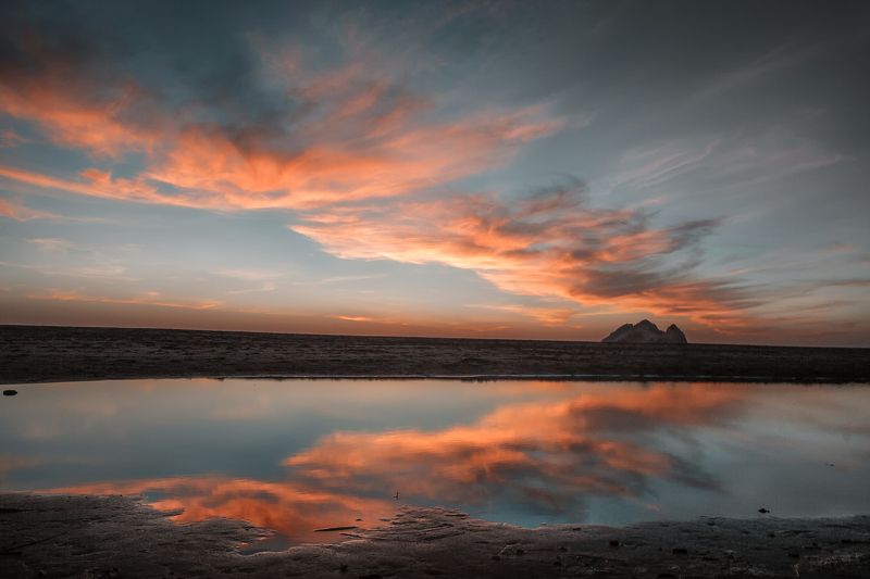 закат, отражение, облака, скалы, пляж, песок, тихий океан, сан-франциско *Корона*photo preview