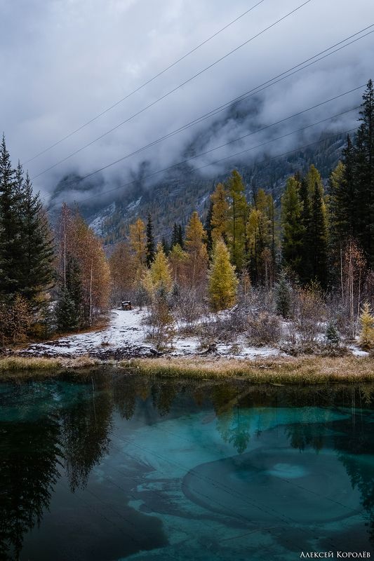 алтай, сибирь, россия, озеро, снег, осень, горы, природа, пейзаж, утро, altai, siberia, russia, lake, snow, autumn, mountains, nature, landscape, morning Озеро Гейзерное 1photo preview
