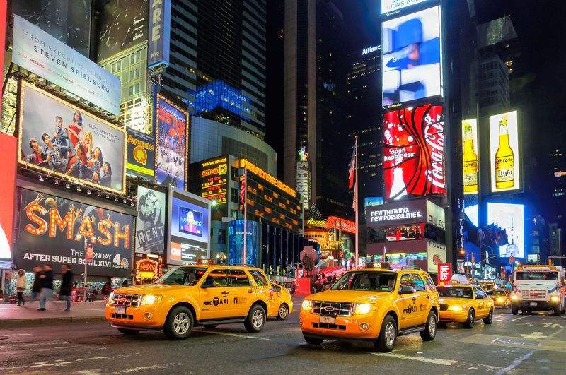 new, york, square, city, taxi, times, cab, street, yellow, nyc, manhattan, america, traffic, travel, usa, time, broadway, advertising Shine of New York at nightphoto preview
