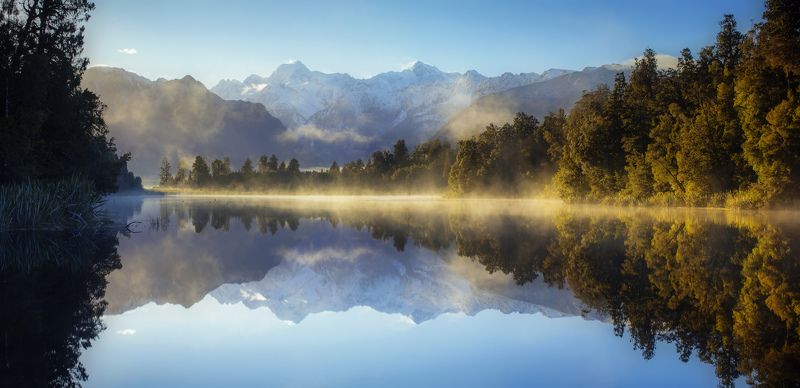 new zealand, south island, mount cook,westland, новая зеландия, гора кука Reflection of Lake Mathesonphoto preview