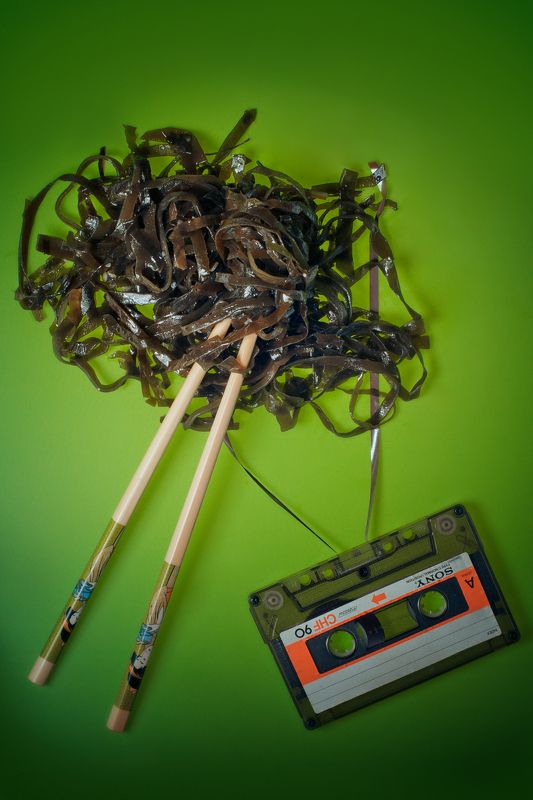 морская капуста, кассета, вид сверху, китайские палочки, аллегория, еда, Пожуём? =)photo preview