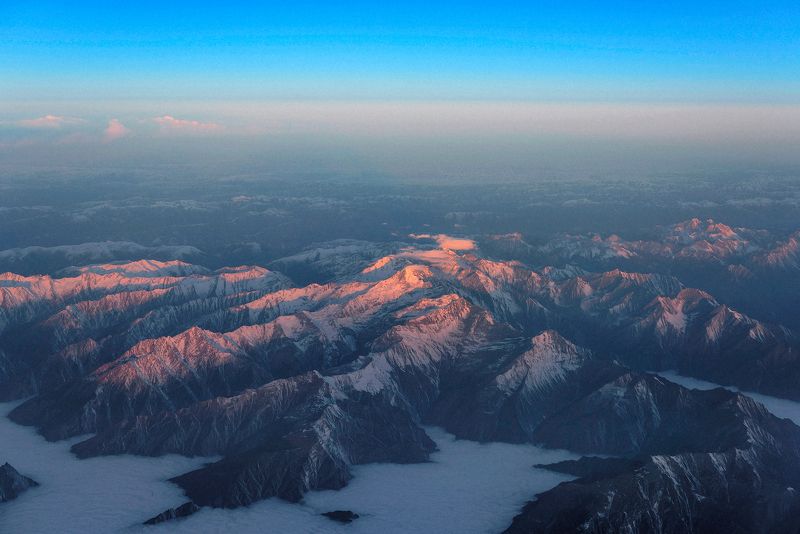 mountains, горы, рассвет, sunrise, clouds, облака Above the cloudsphoto preview