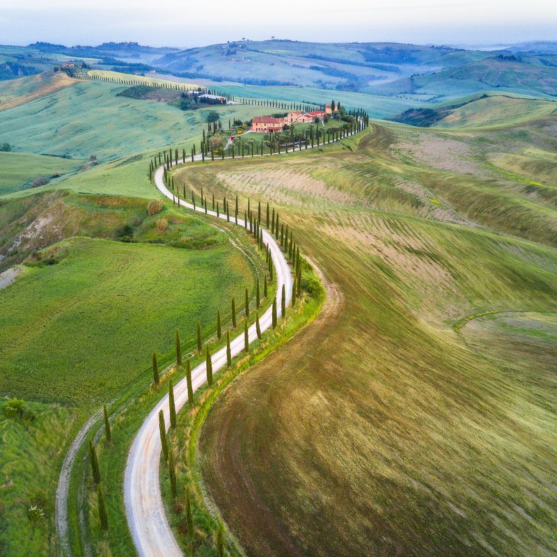 тоскана, италия, aerial, drone, tuscany, italy, italia, toscana Утро в Валь д\'Орчеphoto preview