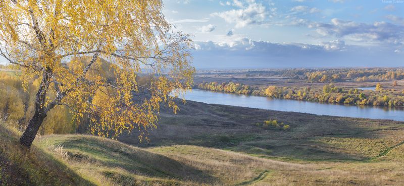 спуск, осень, клязьма, облака, береза В бесконечную дальphoto preview