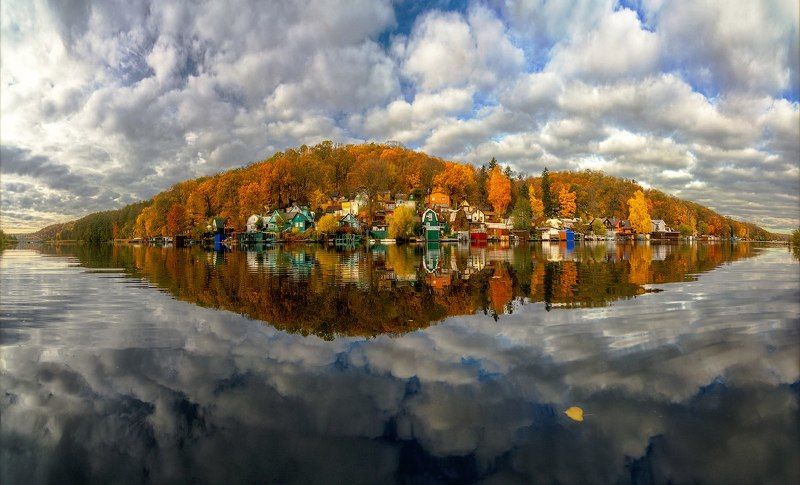 осень, воронеж, отражение Осенний Рыбачий, Воронежская областьphoto preview