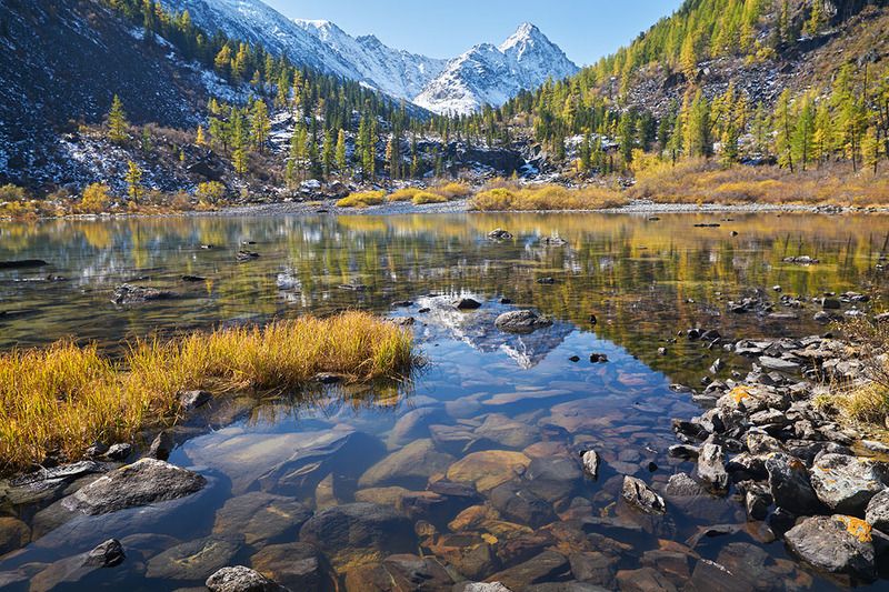 алтай; осень; кулагаш; горное озеро Осень в ущелье Б. Кулагашphoto preview