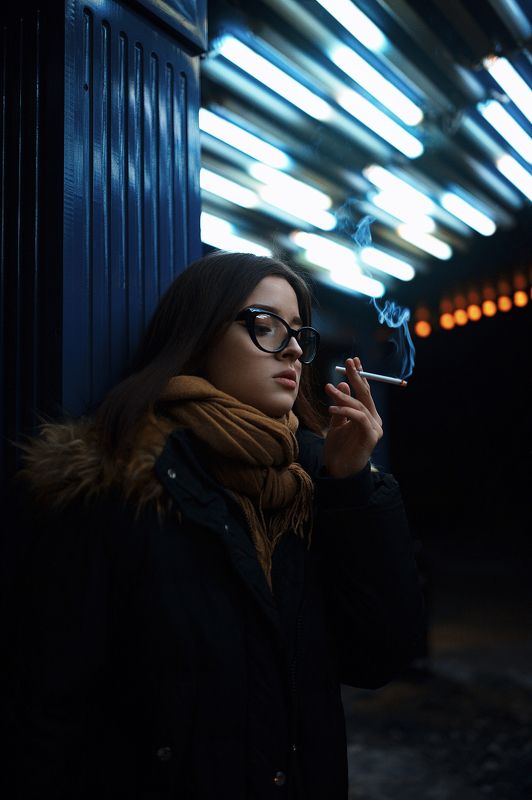 сигарета, очки, ночь, бар, клуб, sigma, art, девушка Софья фото превью