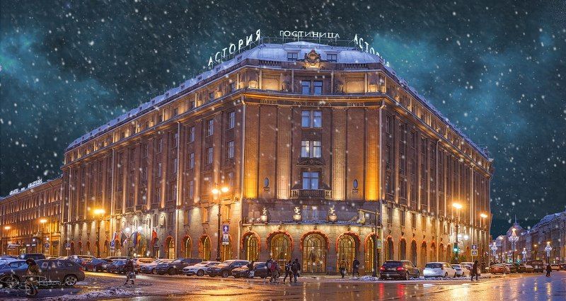 питер, санкт-петербург, исаакиевская площадь, отель, гостиница, снегопад, ночь, зима, снег, рехов, сергейрехов, rekhov, sergejrekhov Праздник к нам приходит...))photo preview