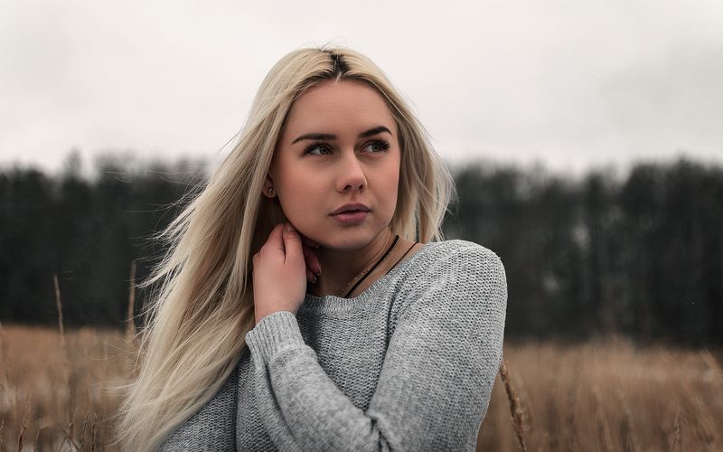 девушка, зима, ветер, модель ***photo preview