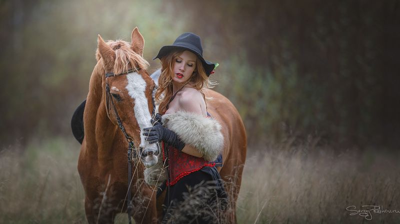 конюшня, девушка, конь, животное, рехов, СергейРехов, rekhov, sergejrekhov Выйду в поле с конём...photo preview