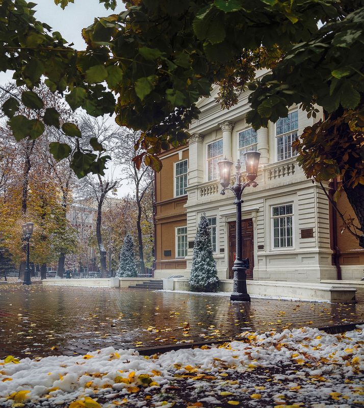 город, архитектура, осень, зима, снег, листья Скваеры и Месгрейвыphoto preview